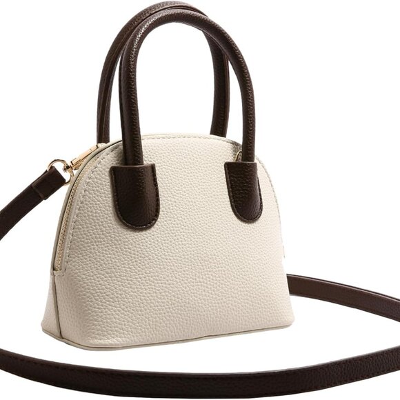 Handbags - Chic Mini Crossbody Purse – Vegan Leather Satchel Bag with Detachable Strap